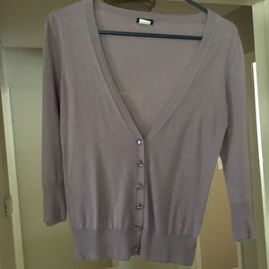 J.Crew featherweight cotton bling-button cardigan